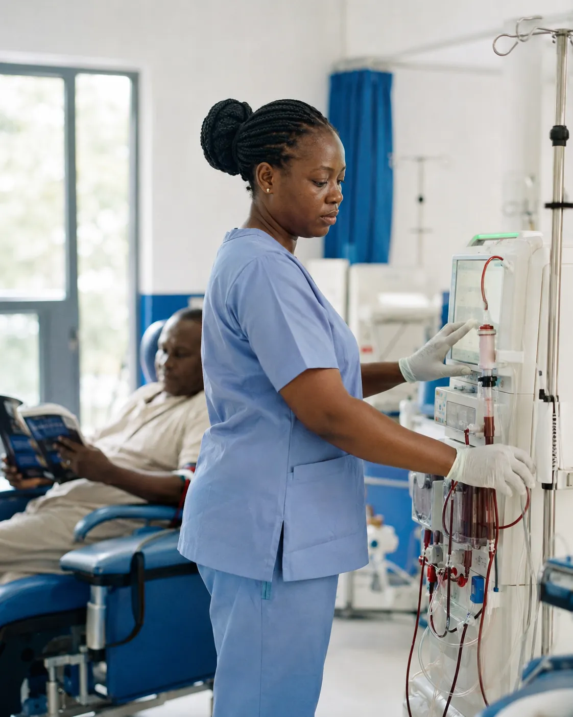 Our haemodialysis unit at Yaba, sited alongside the intensive care beds.