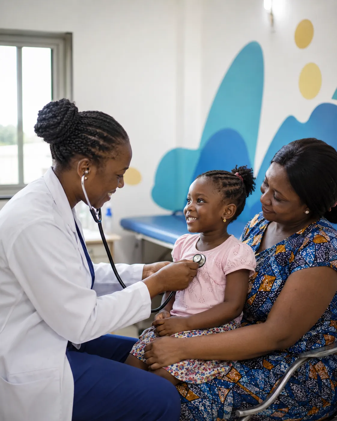 Every paediatric visit includes a full examination, not just a prescription.